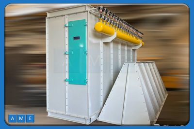 فیلتر جت مکعبی ۱۱۰ کیسه مدل ASJF110/12/2500 با قیف و مارپیچ تخلیه